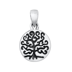 Silver Pendant - Tree w/ Roots