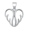 Silver Pendant - Heart Wings