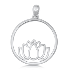 Silver Pendant - Lotus