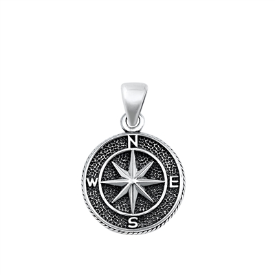 Silver Pendant - Compass