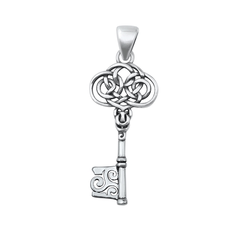 Silver Pendant - Celtic Key