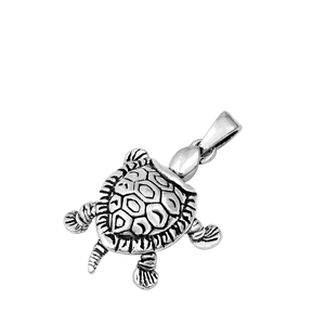 Silver Pendant - Turtle