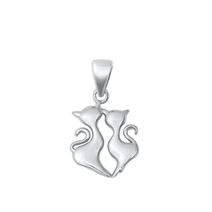 Silver Pendant - Cats