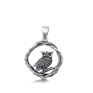 Silver Pendant - Owl