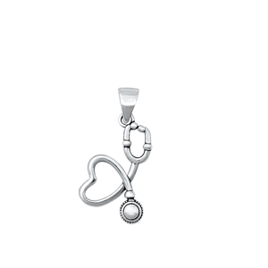 Silver Pendant - Stethoscope