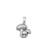 Silver Pendant - Mushrooms