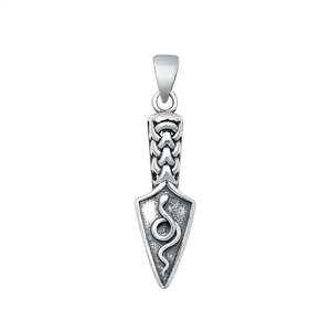 Silver Pendant - Snake & Arrowhead Knife