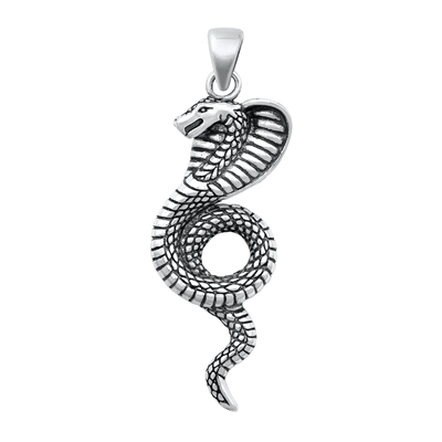 Silver Pendant - Cobra Snake