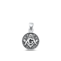 Silver Pendant - Masonic Freemason