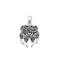Silver Pendant - Celtic Bear Paw
