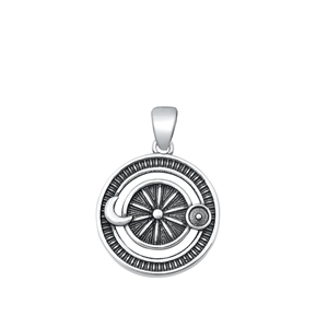 Silver Pendant - Astrology Wheel