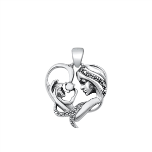 Silver Pendant - Mother & Child