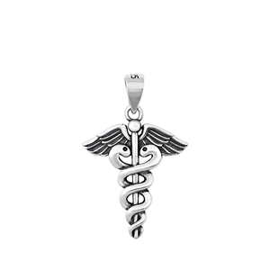 Silver Pendant - Caduceus