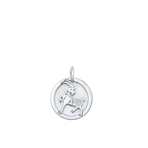 Silver Pendant -  Zodiac Goat