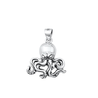 Silver Pendant - Octopus