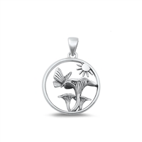 Silver Pendant - Mushrooms