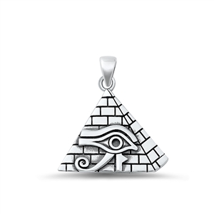 Silver Pendant - Eye of Horus & Pyramid