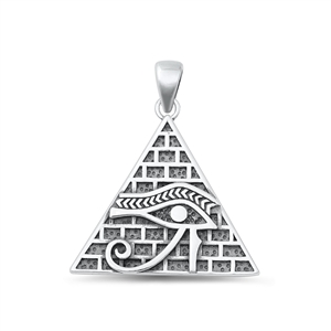 Silver Pendant - Eye of Horus & Pyramid