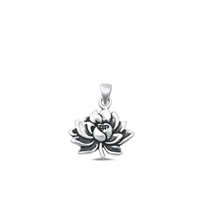 Silver Pendant - Lotus Flower