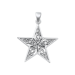 Silver Pendant - Celtic Style Star