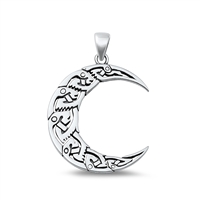 Silver Pendant - Celtic Moon Fish