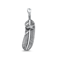 Silver Pendant - Feather & Bird