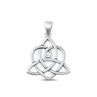 Silver Pendant - Triquetra & Heart