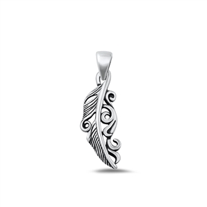 Silver Pendant - Feather