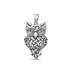 Silver Pendant - Celtic Owl