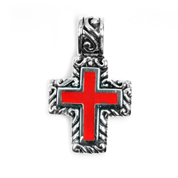 Silver Stone Pendant - Cross