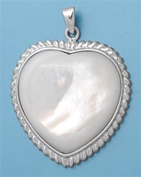 Silver Stone Pendant - Heart