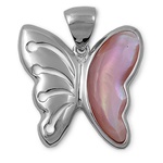 Silver Stone Pendant  - Butterfly