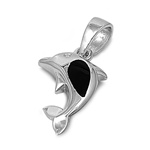 Silver Stone Pendant - Dolphin