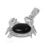 Silver Stone Pendant - Crab