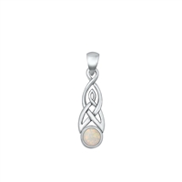 Silver Stone Pendant - Celtic Style
