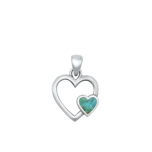 Silver Stone Pendant - Heart
