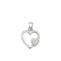 Silver Stone Pendant - Heart