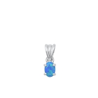 Silver Lab Opal Pendant - Solitaire