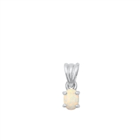 Silver Lab Opal Pendant - Solitaire