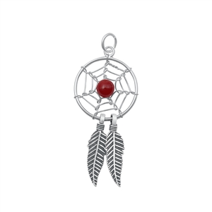 Silver Stone Pendant - Dreamcatcher