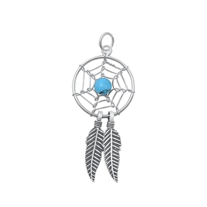 Silver Stone Pendant - Dreamcatcher