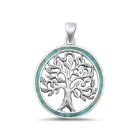 Silver Stone Pendant - Tree of Life