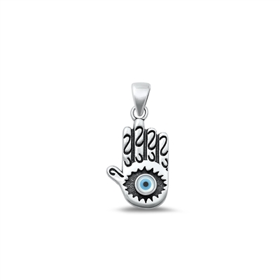 Silver Stone Pendant - Hamsa