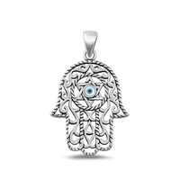 Silver Pendant- Hamsa & Evil Eye