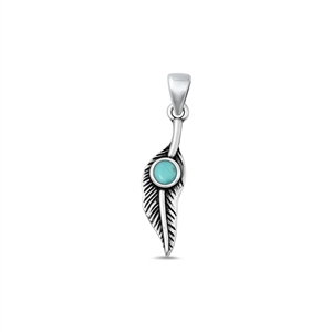 Silver Stone Pendant - Feather