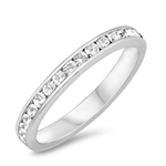 Silver Eternity Ring 3mm - Clear