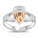 Silver CZ Ring - Claddagh