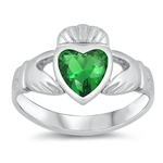 Silver CZ Ring - Claddagh