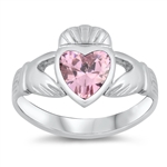 Silver CZ Ring - Claddagh