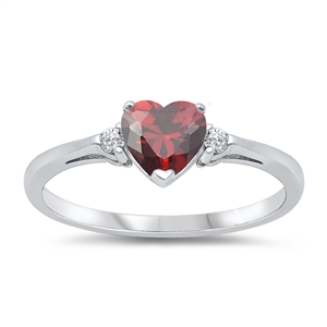 Silver CZ Ring - Heart